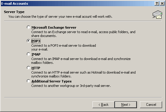 Resetting Outlook 2002 for CVC Internet