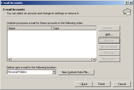 Resetting Outlook 2002 for CVC Internet